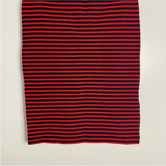 Madewell, red and navy blue, horizontal striped skirt, Pencil skirt size xs - Picture 4 of 7